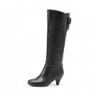 soft leather with butterfly decoration high boot in black
