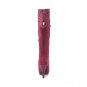 scallops decoration platform knee high boot in red