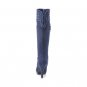 scallops decoration platform knee high boot in blue
