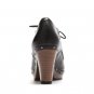 Retro Style 8 Eyelet Rivet Waterproof Platform Chunky Heel Ankle Boot Black
