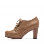 Retro Style 8 Eyelet Rivet Waterproof Platform Chunky Heel Ankle Boot Camel
