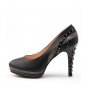 Ultra-luxurious Diamond Pattern Heel  Rivet Mosaic High Heel Shoe in Black