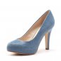 Snake-Print Pig Skin Waterproof Platform Pointed-toe High Heel Shoe in Blue