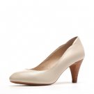 Feminine Cow Skin Upper High Heel Shoe In White