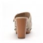big button decoration chunky heelsandal in Beige