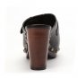 big button decoration chunky heelsandal in Black