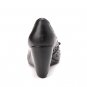 hollow pattern butterfly decoration peep-toe wedge shoe in black