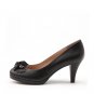3d flower decoration platform mid-heel shoe black