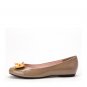polish upper butterfly decoration round-toe  flat shoe khaki