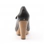 rivet decoration platform chunky high heel women shoe  black