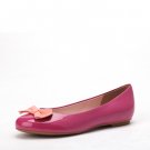 polish upper butterfly decoration round-toe  flat shoe  pink