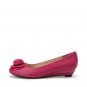 polish upper butterfly decoration round-toe  flat shoe  pink