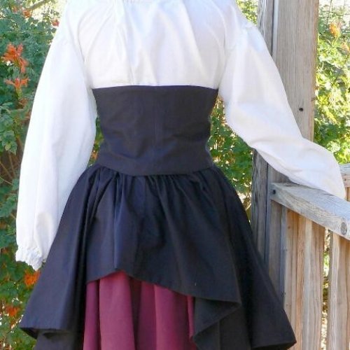 Renaissance Pirate Dress Waist Cincher Corset Circle Skirt Wench LARP