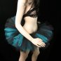 Peek a boo mico mini Black and teal adult tutu Medium