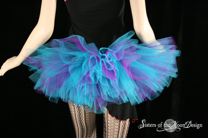 Peek A Boo Mico Mini Purple And Teal Adult Tutu Xlarge