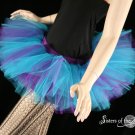 Peek a boo mico mini purple and teal adult tutu Small