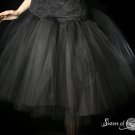 Black Romance extra poofy knee length tutu skirt petticoat Adult Large