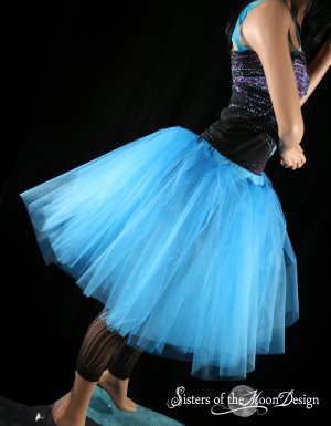 Turquoise Romance extra poofy knee length tutu skirt petticoat Adult Small