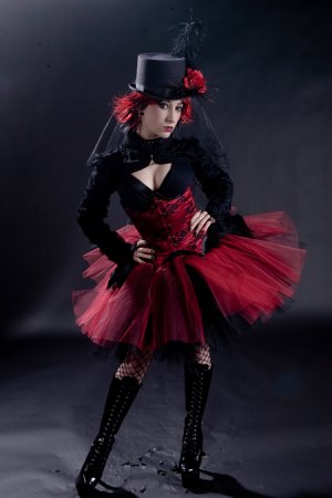 The Ring Master huge poofy red and black adult tutu Large