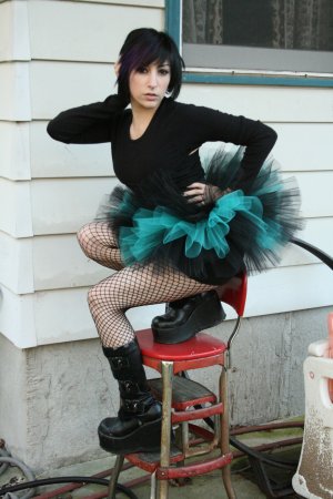 Peek a boo mico mini Black and teal adult tutu Medium