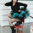 Peek a boo mico mini Black and teal adult tutu Large