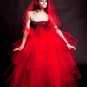 Small Lydia styled red layered romantic prom skirt petticoat
