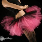 Layered two tone gothic adult dance tutu Black and pink Large