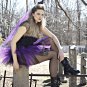 Two Tone Three tier tutu black and purple Adult XLarge-Plus
