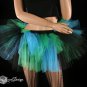 Triple Threat Two tier tutu black turquoise and green Adult Small