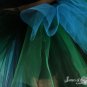 Triple Threat Two tier tutu black turquoise and green Adult XLarge-Plus
