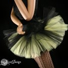Peek a boo mini black and yellow tutu skirt Adult Medium