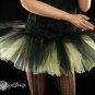 Peek a boo mini black and yellow tutu skirt Adult XLarge-Plus