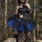 Layered two tone gothic adult dance tutu Black and royal blue XLarge-Plus