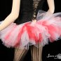 Peek a boo mini red and white tutu skirt Adult medium