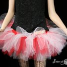 Peek a boo mini red and white tutu skirt Adult Small