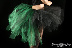 Bustle Toxic streamer black and green tutu skirt Adult Medium