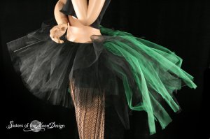 Bustle Toxic streamer black and green tutu skirt Adult Small