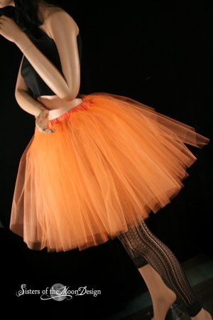 Orange cream Romance extra poofy knee length tutu skirt petticoat Adult Large