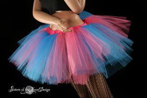 Bubble gum turquoise and pink Monster dance tutu Adult petticoat Small