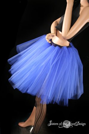 Royal blue Romance extra poofy knee length tutu skirt petticoat Adult medium