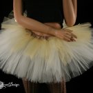 Layered two tone adult dance tutu Gold and ivory medium