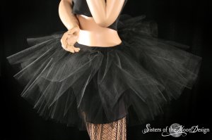 Midnight black extra poofy tutu skirt Adult With Underskirt petticoat Small