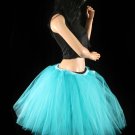 Teal Romance extra poofy knee length tutu skirt petticoat Adult Medium