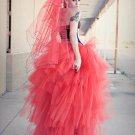 Small Lydia styled red layered romantic prom skirt petticoat
