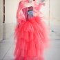 Small Lydia styled red layered romantic prom skirt petticoat