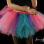Cotton Candy Extra puffy pink, purple and turquoise adult petticoat Small