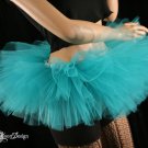 Mini teal Peek a boo mini tutu skirt Adult XLarge-Plus