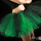 Black and green Layered two tone gothic adult dance tutu Medium