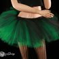 Black and green Layered two tone gothic adult dance tutu Medium