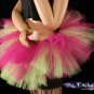 Small Peek a boo mini Fuchsia and neon citrus tutu skirt Adult